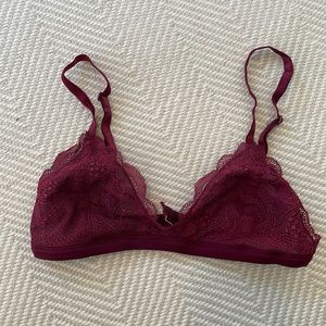 Olivaceous Red lace camisole bra